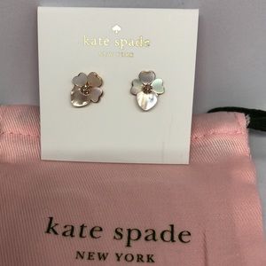 Kate Spade Precious Pansy Stud Pierced Earrings in Rose Gold